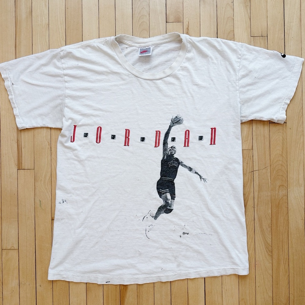 Rare Vintage Nike Michael Jordan White Graphic T-Shirt